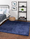 Solid Shag Seaside Collection Area Rug - Azure Cove (Navy Blue) Square Navy Blue  lifestyle 25