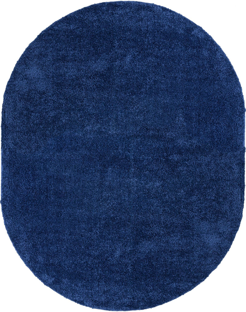 Solid Shag Seaside Collection Area Rug - Azure Cove (Navy Blue) Oval Navy Blue  lifestyle 21