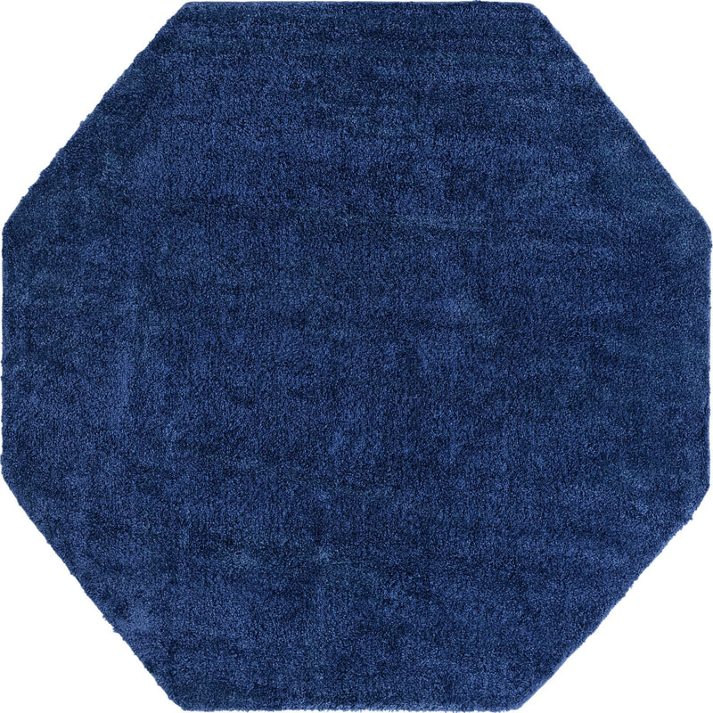 Solid Shag Seaside Collection Area Rug - Azure Cove (Navy Blue) Octagon Navy Blue  lifestyle 22