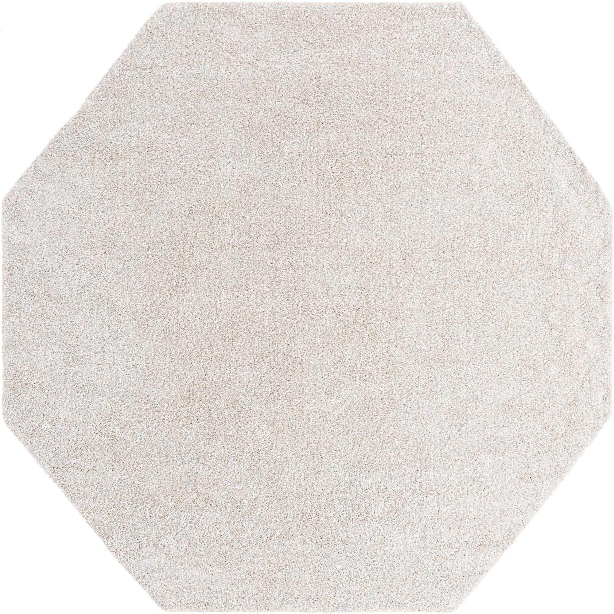 Solid Shag Seaside Collection Area Rug - Azure Cove (Ivory)