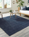 Woven Seaside Jute Collection Area Rug - Savannah (Navy Blue) Square Navy Blue  lifestyle 29