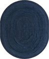 Woven Seaside Jute Collection Area Rug - Savannah (Navy Blue) Oval Navy Blue  lifestyle 24