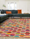 Moroccan Lattice Woven Collection Area Rug - Casablanca Rectangle Multi  lifestyle 2