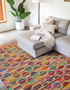 Moroccan Lattice Woven Collection Area Rug - Casablanca Rectangle Multi  lifestyle 3