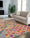 Moroccan Lattice Woven Collection Area Rug - Casablanca Rectangle Multi  lifestyle 5