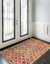 Moroccan Lattice Woven Collection Area Rug - Casablanca Rectangle Multi  lifestyle 7