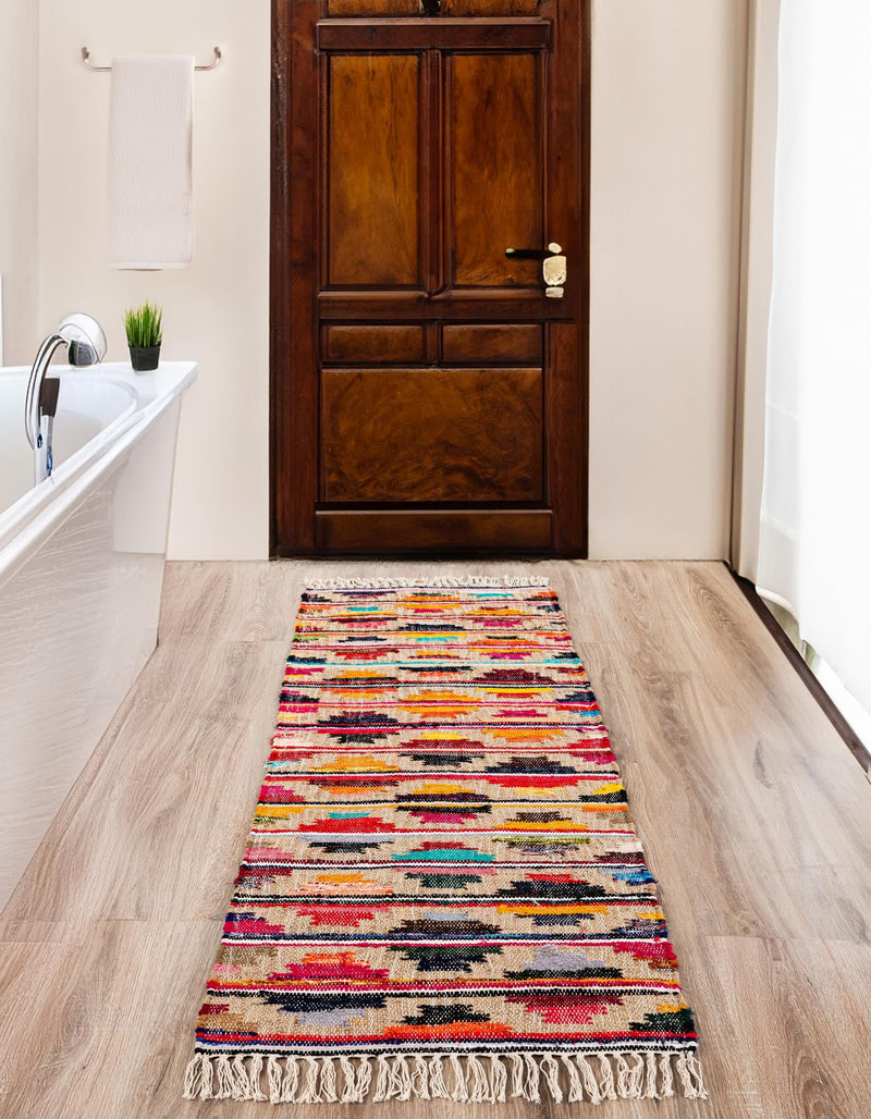 Moroccan Lattice Woven Collection Area Rug - Casablanca Runner Multi  lifestyle 25