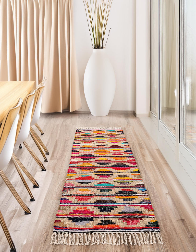 Moroccan Lattice Woven Collection Area Rug - Casablanca Runner Multi  lifestyle 31