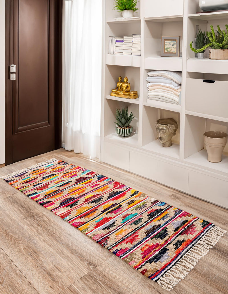 Moroccan Lattice Woven Collection Area Rug - Casablanca Runner Multi  lifestyle 32