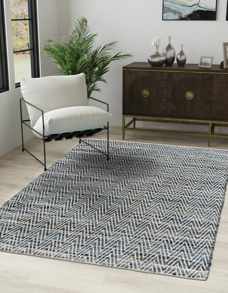 Zigzag Marina Collection Area Rug - HarborStripes