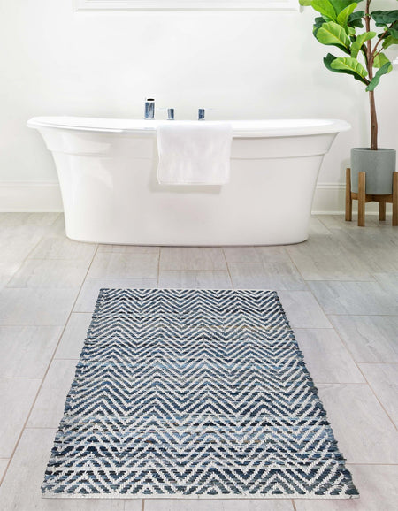 Zigzag Marina Collection Area Rug - HarborStripes