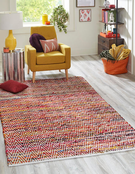 Zigzag Marina Collection Area Rug - HarborStripes