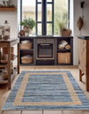 Osian Looms Collection Area Rug - Durham Rectangle Navy Blue  lifestyle 26