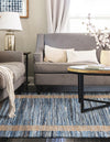 Osian Looms Collection Area Rug - Durham Rectangle Navy Blue  lifestyle 34