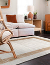 Osian Looms Collection Area Rug - Durham Rectangle White and Natural  lifestyle 15