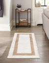 Osian Looms Collection Area Rug - Durham Runner White and Natural  lifestyle 90