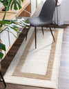 Osian Looms Collection Area Rug - Durham Runner White and Natural  lifestyle 96