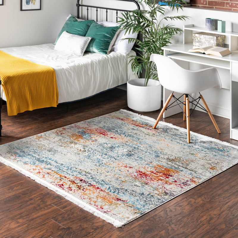 Caribbean Breeze Collection Area Rug -  Isla Square Cream  lifestyle 97