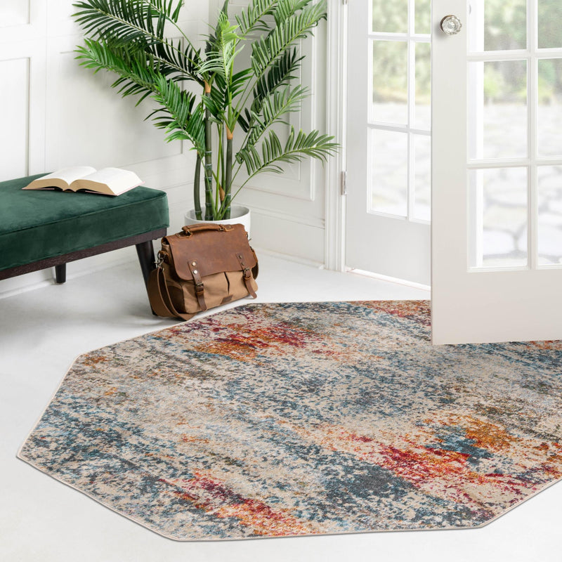 Caribbean Breeze Collection Area Rug -  Isla Octagon Cream  lifestyle 99