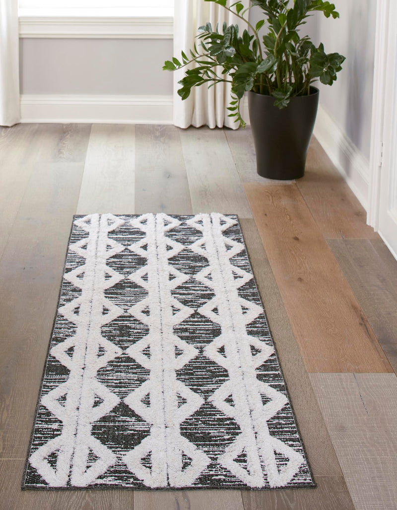 Marbella Meadows Collection Area Rug -  Azul Runner Black  lifestyle 63