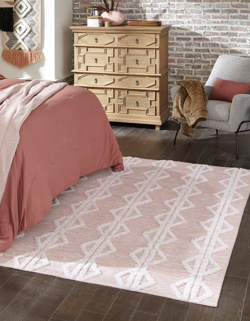 Marbella Meadows Collection Area Rug -  Azul Rectangle Pink  lifestyle 5