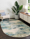 Chromatic Oasis Collection Area Rug -  Serene Oval Light Blue  lifestyle 28