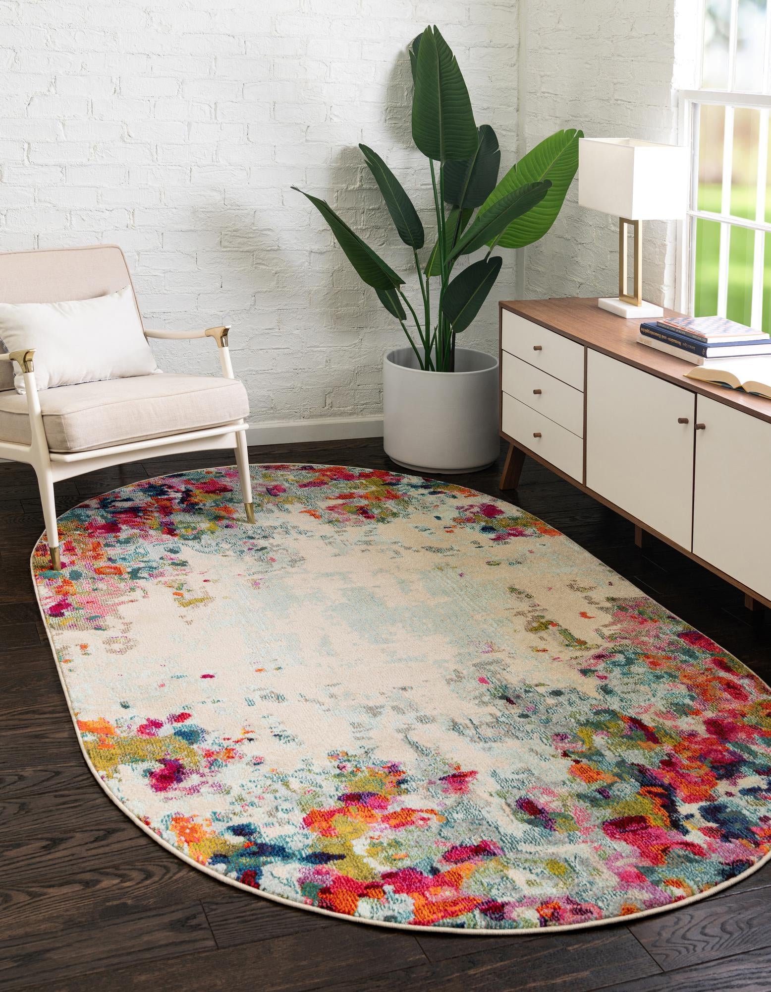 Chromatic Oasis Collection Area Rug -  Blush