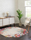 Chromatic Oasis Collection Area Rug -  Blush Octagon Multi  lifestyle 30