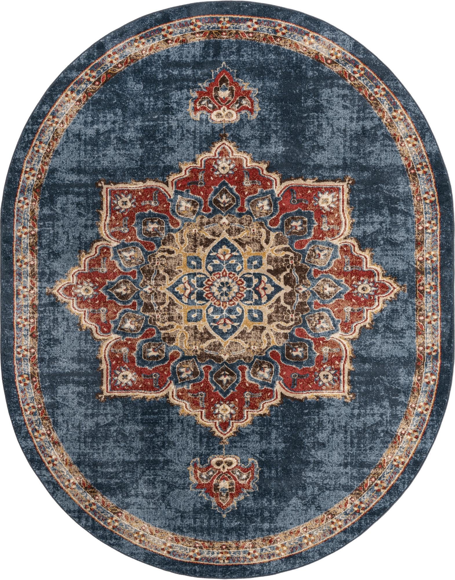 Eden Oasis Collection Area Rug -  Tranquility (Dark Blue)