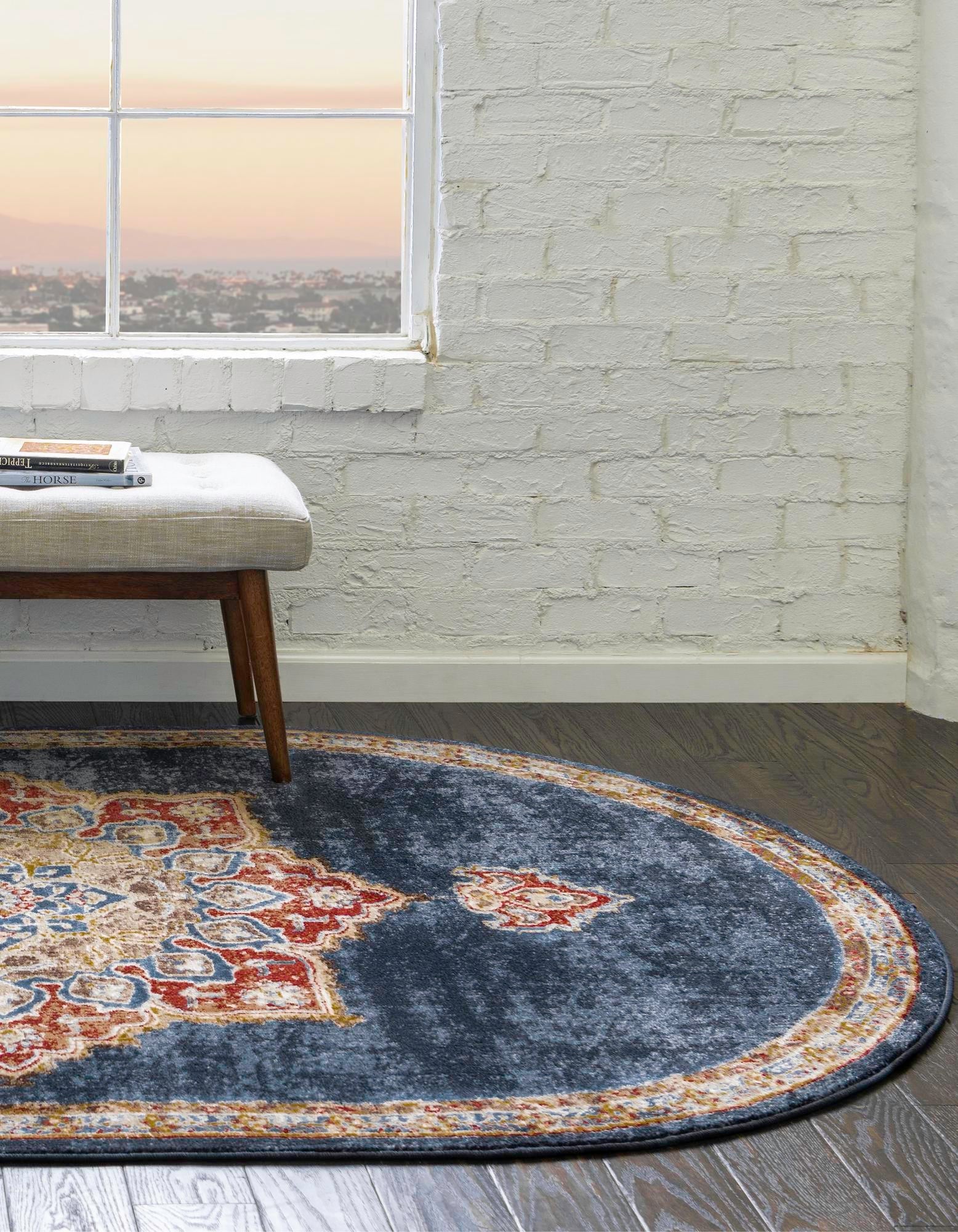 Eden Oasis Collection Area Rug -  Tranquility (Dark Blue)