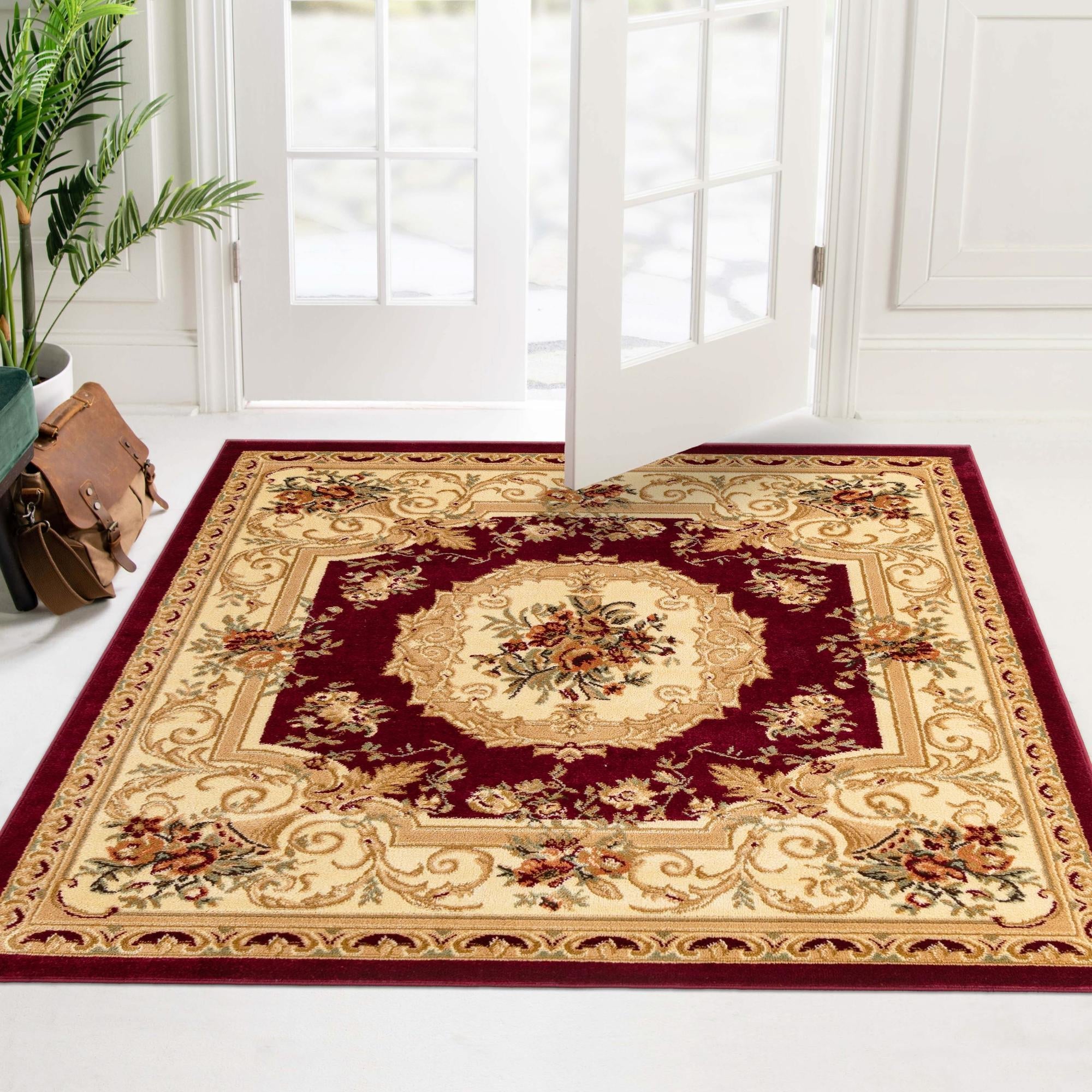 Versailles Elegance Collection Area Rug -  Louveciennes (Red)