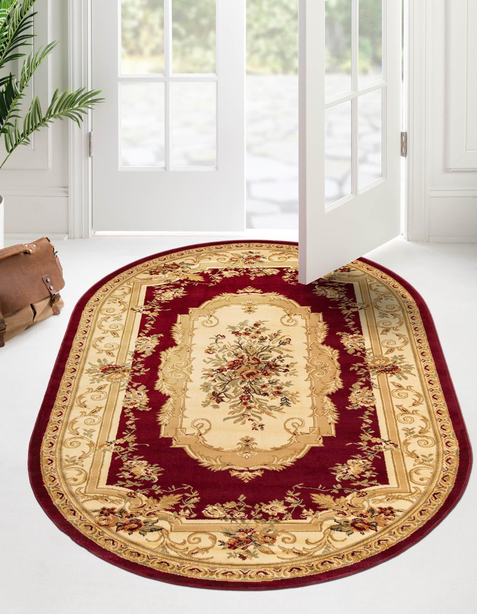 Versailles Elegance Collection Area Rug -  Louveciennes (Red)