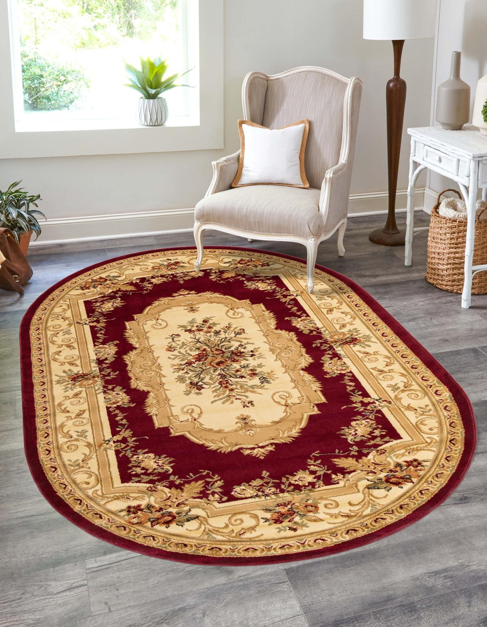 Versailles Elegance Collection Area Rug -  Louveciennes (Red)