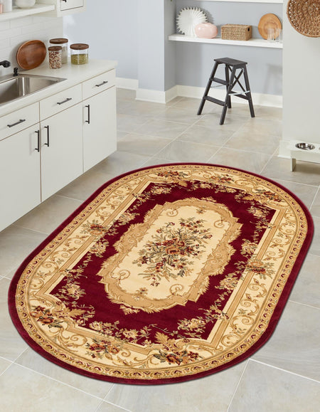 Versailles Elegance Collection Area Rug -  Louveciennes (Red)