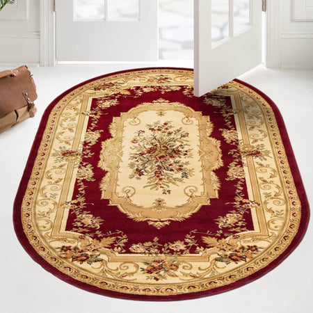 Versailles Elegance Collection Area Rug -  Louveciennes (Red)