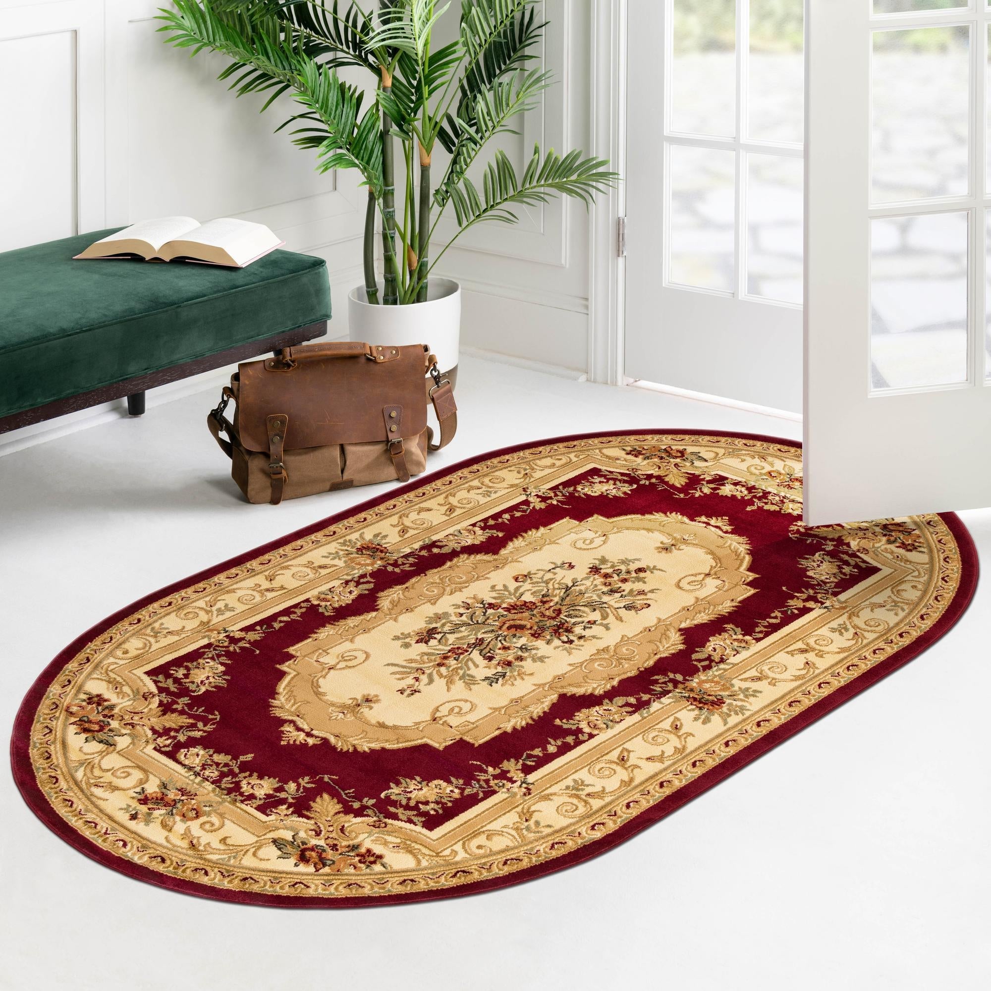 Versailles Elegance Collection Area Rug -  Louveciennes (Red)