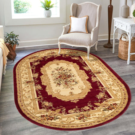 Versailles Elegance Collection Area Rug -  Louveciennes (Red)