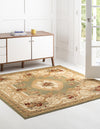 Versailles Elegance Collection Area Rug -  Louveciennes (Green) Square Green  lifestyle 28