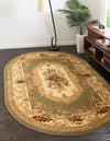 Versailles Elegance Collection Area Rug -  Louveciennes (Green) Oval Green  lifestyle 24