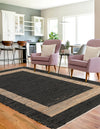 Osian Looms Collection Area Rug - Durham Rectangle Black  lifestyle 12