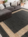 Osian Looms Collection Area Rug - Durham Rectangle Black  lifestyle 20