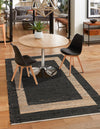 Osian Looms Collection Area Rug - Durham Rectangle Black  lifestyle 36