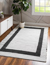 Osian Looms Collection Area Rug - Durham Rectangle White and Black  lifestyle 5