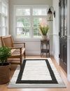 Osian Looms Collection Area Rug - Durham Rectangle White and Black  lifestyle 29