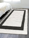 Osian Looms Collection Area Rug - Durham Rectangle White and Black  lifestyle 33