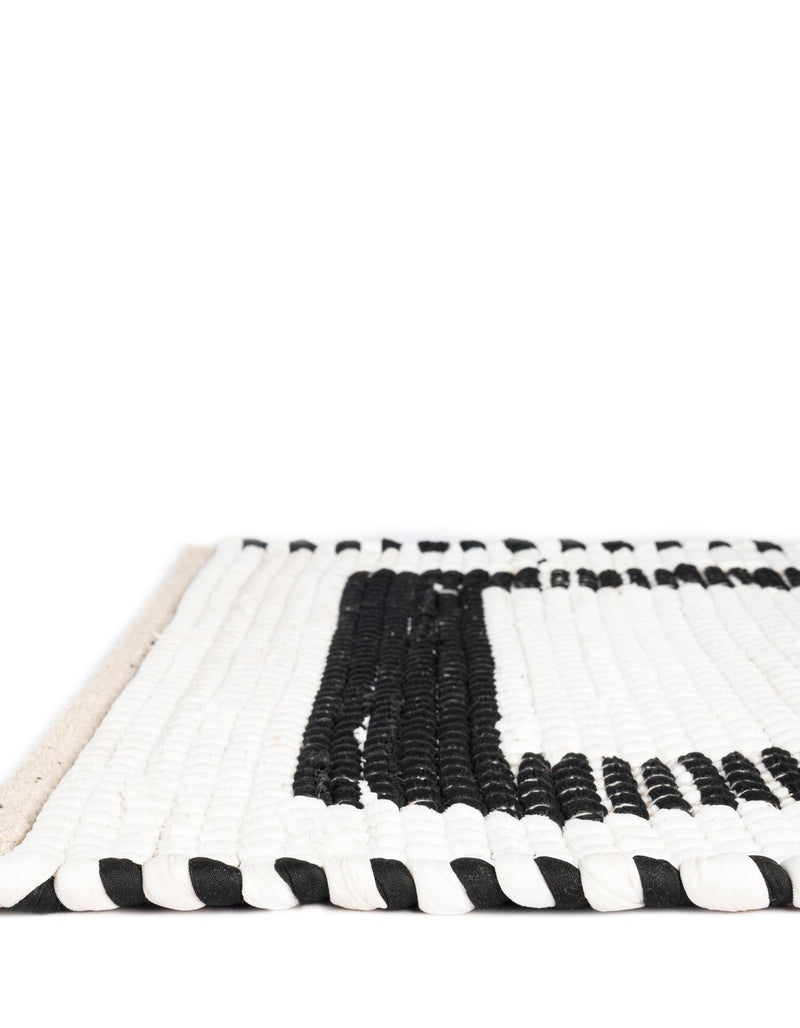 Osian Looms Collection Area Rug - Durham Rectangle White and Black  lifestyle 49