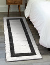 Osian Looms Collection Area Rug - Durham Runner White and Black  lifestyle 86