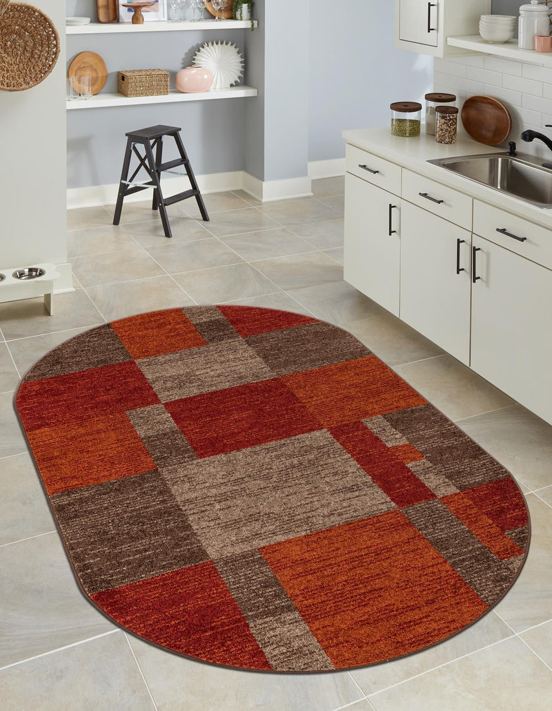 Autumn Meadow Collection Area Rug -  Sycamoreside (Multi) Oval Multi  lifestyle 31