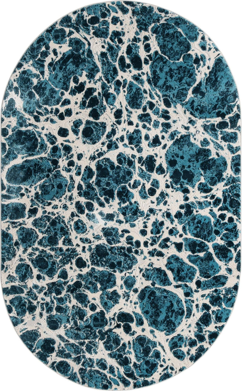 Serenity Sands Collection Area Rug -  Pebblebeach Oval Blue  lifestyle 44