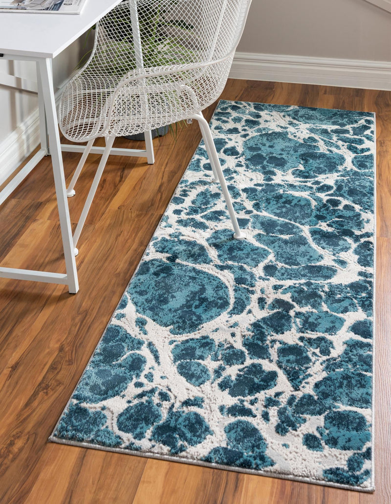 Serenity Sands Collection Area Rug -  Pebblebeach Runner Blue  lifestyle 55